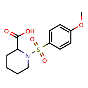 Chemical structure of 1-(4-Methoxy-benzenesulfonyl)-piperidine-2-carboxylic acid , CAS 253195-12-9, AChemBlock AD250088