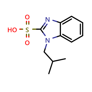 Chemical structure of 1-Isobutyl-1H-benzimidazole-2-sulfonic acid , CAS 381705-51-7, AChemBlock AD250095