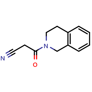Chemical structure of 3-oxo-3-(1,2,3,4-tetrahydroisoquinolin-2-yl)propanenitrile , CAS 17613-25-1, AChemBlock AD250098
