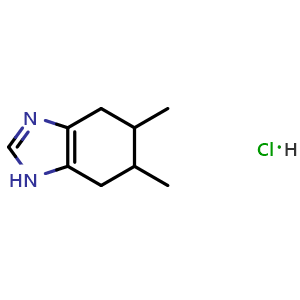 Chemical structure of 5,6-Dimethyl-4,5,6,7-tetrahydro-1H-1,3-benzodiazole hydrochloride , CAS 2309734-47-0, AChemBlock AD250099