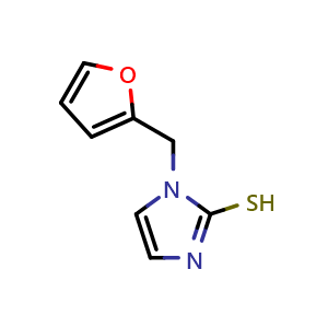 Chemical structure of 1-(furan-2-ylmethyl)-1H-imidazole-2-thiol , CAS 113825-02-8, AChemBlock AD250107