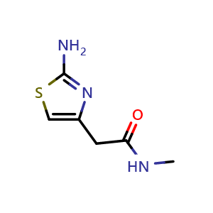 Chemical structure of 2-(2-Amino-1,3-thiazol-4-yl)-N-methylacetamide , CAS 640768-50-9, AChemBlock AD250109