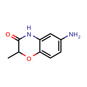 Chemical structure of 6-Amino-2-methyl-3,4-dihydro-2H-1,4-benzoxazin-3-one , CAS 105807-80-5, AChemBlock AD250111