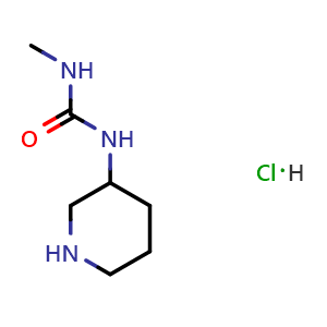 Chemical structure of 3-Methyl-1-(piperidin-3-yl)urea hydrochloride , CAS 2097935-45-8, AChemBlock AD250113