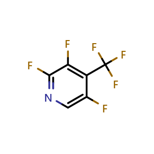 Chemical structure of 2,3,5-trifluoro-4-(trifluoromethyl)pyridine , CAS 675602-93-4, AChemBlock AD250134