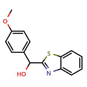 Chemical structure of Benzo[d]thiazol-2-yl(4-methoxyphenyl)methanol , CAS 413606-87-8, AChemBlock AD250137