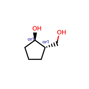 Chemical structure of trans-2-(hydroxymethyl)cyclopentanol , CAS 1883-86-9, AChemBlock AD250143
