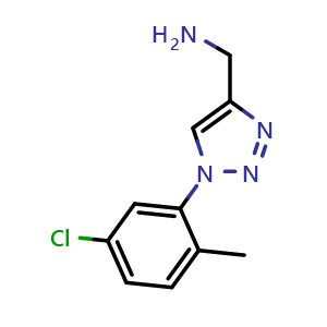 Chemical structure of [1-(5-chloro-2-methylphenyl)-1H-1,2,3-triazol-4-yl]methanamine , CAS 1249237-41-9, AChemBlock AD250148