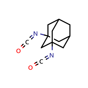 Chemical structure of 1,3-diisocyanatoadamantane , CAS 13595-21-6, AChemBlock AD250152