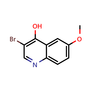Chemical structure of 3-bromo-6-methoxyquinolin-4-ol , CAS 724788-41-4, AChemBlock AD250166