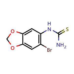 Chemical structure of (6-bromo-2H-1,3-benzodioxol-5-yl)thiourea , CAS 1396784-37-4, AChemBlock AD250170
