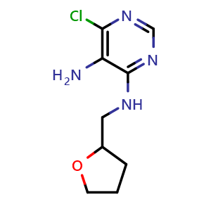 Chemical structure of 6-Chloro-N'4'-(tetrahydrofuran-2-ylmethyl)pyrimidine-4,5-diamine , CAS 24616-95-3, AChemBlock AD250173