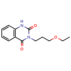 Chemical structure of 3-(3-ethoxypropyl)-1,2,3,4-tetrahydroquinazoline-2,4-dione , CAS 94507-30-9, AChemBlock AD250189