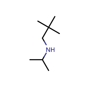 Chemical structure of (2,2-dimethylpropyl)(propan-2-yl)amine , CAS 69993-84-6, AChemBlock AD250192