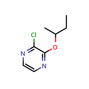 Chemical structure of 2-(butan-2-yloxy)-3-chloropyrazine , CAS 1247532-74-6, AChemBlock AD250193