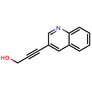 Chemical structure of 3-(quinolin-3-yl)prop-2-yn-1-ol , CAS 70437-05-7, AChemBlock AD250216