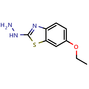 Chemical structure of (6-Ethoxy-benzothiazol-2-yl)-hydrazine , CAS 16942-73-7, AChemBlock AD250226