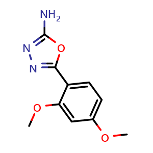 Chemical structure of 5-(2,4-dimethoxyphenyl)-1,3,4-oxadiazol-2-amine , CAS 19949-28-1, AChemBlock AD250233