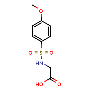 Chemical structure of (4-Methoxy-benzenesulfonylamino)-acetic acid , CAS 13029-74-8, AChemBlock AD250249