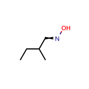 Chemical structure of N-(2-methylbutylidene)hydroxylamine , CAS 53061-04-4, AChemBlock AD250259