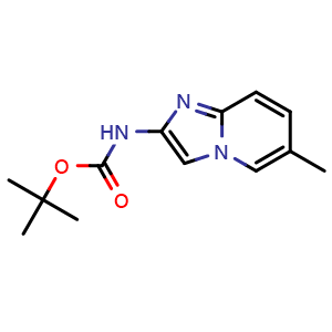Chemical structure of tert-Butyl N-{6-methylimidazo[1,2-a]pyridin-2-yl}carbamate , CAS 2770614-24-7, AChemBlock AD250261