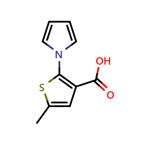 Chemical structure of 5-Methyl-2-pyrrol-1-yl-thiophene-3-carboxylic acid , CAS 151258-67-2, AChemBlock AD250267