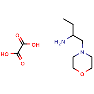 Chemical structure of 1-(morpholin-4-yl)butan-2-amine oxalic acid , CAS 2034585-54-9, AChemBlock AD250277