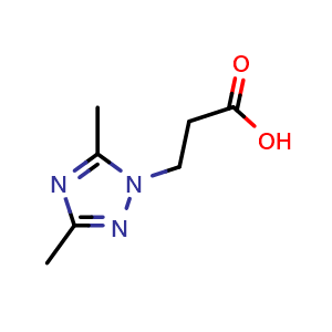 Chemical structure of 3-(dimethyl-1H-1,2,4-triazol-1-yl)propanoic acid , CAS 842971-05-5, AChemBlock AD250280