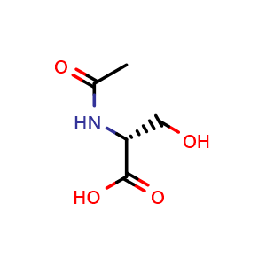 Chemical structure of (2R)-2-acetamido-3-hydroxypropanoic acid , CAS 152612-69-6, AChemBlock AD250287