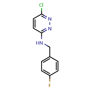 Chemical structure of 6-chloro-{N}-(4-fluorobenzyl)pyridazin-3-amine , CAS 872102-12-0, AChemBlock AD250292