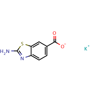 Chemical structure of Potassium 2-amino-1,3-benzothiazole-6-carboxylate , CAS 1017488-71-9, AChemBlock AD250300