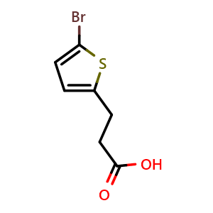Chemical structure of 3-(5-bromothiophen-2-yl)propanoic acid , CAS 900027-23-8, AChemBlock AD250302
