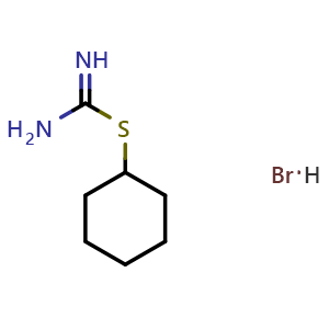 Chemical structure of (cyclohexylsulfanyl)methanimidamide hydrobromide , CAS 51350-51-7, AChemBlock AD250306