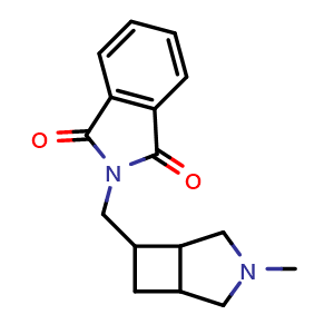 Chemical structure of 2-({3-methyl-3-azabicyclo[3.2.0]heptan-6-yl}methyl)-2,3-dihydro-1H-isoindole-1,3-dione , CAS 2947382-99-0, AChemBlock AD250312