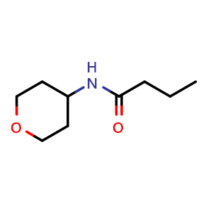 Chemical structure of N-(oxan-4-yl)butanamide , CAS 1342241-78-4, AChemBlock AD250329