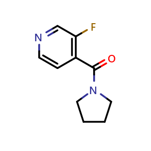 Chemical structure of 3-fluoro-4-(pyrrolidine-1-carbonyl)pyridine , CAS 1491026-19-7, AChemBlock AD250332