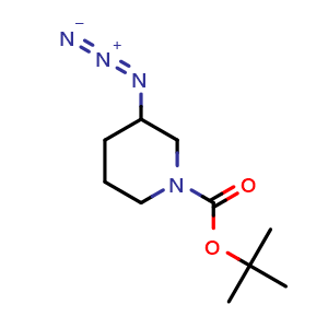 Chemical structure of tert-Butyl 3-azidopiperidine-1-carboxylate , CAS 129888-61-5, AChemBlock AD250349