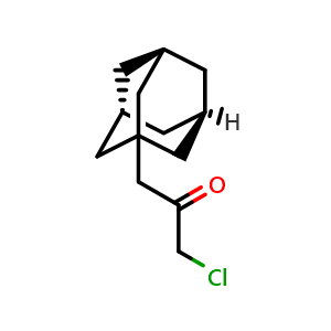 Chemical structure of 1-((3r,5r,7r)-adamantan-1-yl)-3-chloropropan-2-one , CAS 26525-19-9, AChemBlock AD250354