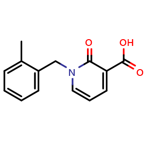 Chemical structure of 1-(2-Methylbenzyl)-2-oxo-1,2-dihydropyridine-3-carboxylic acid , CAS 941869-26-7, AChemBlock AD250357
