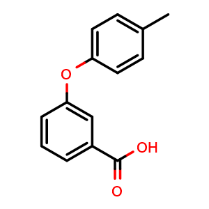 Chemical structure of 3-(4-methylphenoxy)benzoic acid , CAS 62507-86-2, AChemBlock AD250385
