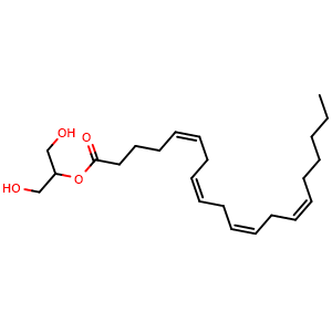 Chemical structure of 2-Arachidonoylglycerol , CAS 53847-30-6, AChemBlock AD250401