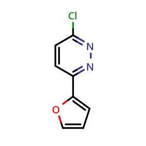 Chemical structure of 3-chloro-6-(furan-2-yl)pyridazine , CAS 38530-08-4, AChemBlock AD250412