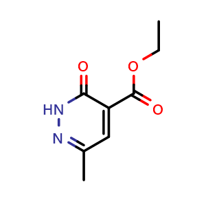 Chemical structure of ethyl 6-methyl-3-oxo-2,3-dihydropyridazine-4-carboxylate , CAS 2125-90-8, AChemBlock AD250414
