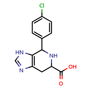 Chemical structure of 4-(4-Chlorophenyl)-4,5,6,7-tetrahydro-3H-imidazo[4,5-c]pyridine-6-carboxylic acid , CAS 1097832-80-8, AChemBlock AD250418