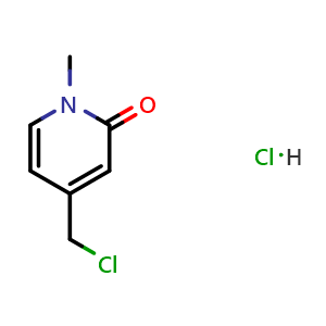 Chemical structure of 4-(chloromethyl)-1-methyl-1,2-dihydropyridin-2-one hydrochloride , CAS 2097936-40-6, AChemBlock AD250422