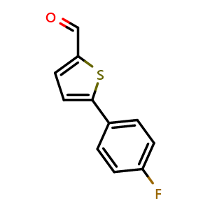 Chemical structure of 5-(4-fluorophenyl)thiophene-2-carbaldehyde , CAS 249504-38-9, AChemBlock AD250425