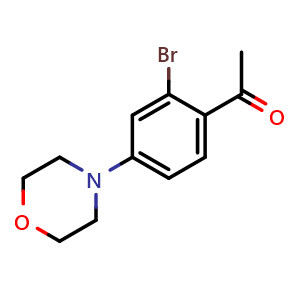 Chemical structure of 1-[2-bromo-4-(morpholin-4-yl)phenyl]ethan-1-one , CAS 1696821-91-6, AChemBlock AD250426