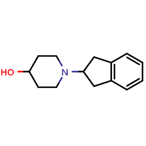 Chemical structure of 1-(2,3-dihydro-1H-inden-2-yl)piperidin-4-ol , CAS 50823-04-6, AChemBlock AD250430