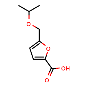 Chemical structure of 5-(isopropoxymethyl)furan-2-carboxylic acid , CAS 854703-57-4, AChemBlock AD250435