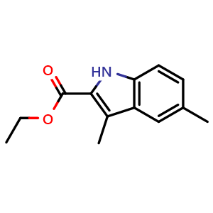 Chemical structure of ethyl 3,5-dimethyl-1H-indole-2-carboxylate , CAS 16423-76-0, AChemBlock AD250442